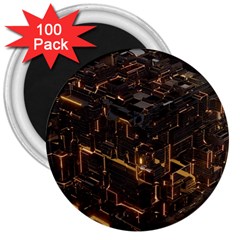 Cube Forma Glow 3d Volume 3  Magnets (100 Pack) by Bedest