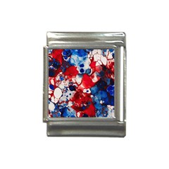 Red White And Blue Alcohol Ink France Patriotic Flag Colors Alcohol Ink  Italian Charm (13mm) by PodArtist