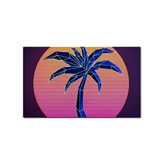 Abstract 3d Art Holiday Island Palm Tree Pink Purple Summer Sunset Water Sticker (rectangular) by Cemarart