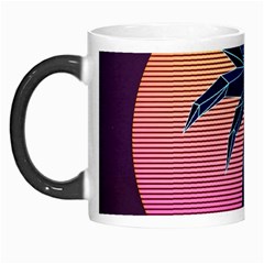 Abstract 3d Art Holiday Island Palm Tree Pink Purple Summer Sunset Water Morph Mug by Cemarart