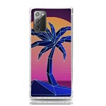 Abstract 3d Art Holiday Island Palm Tree Pink Purple Summer Sunset Water Samsung Galaxy Note 20 TPU UV Case Front