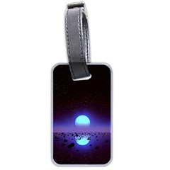 Sunset Colorful Nature Night Purple Star Luggage Tag (two Sides) by Cemarart