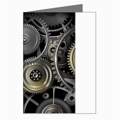 Abstract Style Gears Gold Silver Greeting Cards (pkg Of 8) by Cemarart