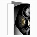 Abstract Style Gears Gold Silver Greeting Cards (Pkg of 8) Right