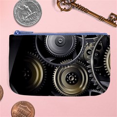 Abstract Style Gears Gold Silver Large Coin Purse by Cemarart