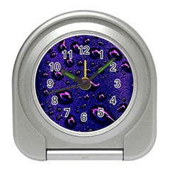 Purple Waterdrops Water Drops Travel Alarm Clock by Cemarart