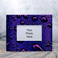 Purple Waterdrops Water Drops White Tabletop Photo Frame 4 x6  by Cemarart