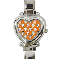 Cute Penguin Funny Pattern Heart Italian Charm Watch by Grandong