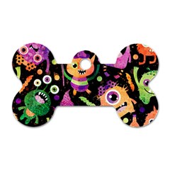 Fun Halloween Monsters Dog Tag Bone (one Side) by Grandong