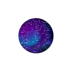 Realistic Night Sky Poster With Constellations Golf Ball Marker (10 Pack) by Grandong