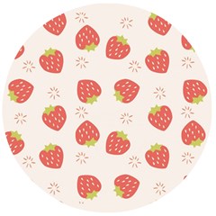 Strawberries Pattern Design Wooden Bottle Opener (round) by Grandong