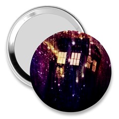 Tardis Regeneration Art Doctor Who Paint Purple Sci Fi Space Star Time Machine 3  Handbag Mirrors by Cemarart