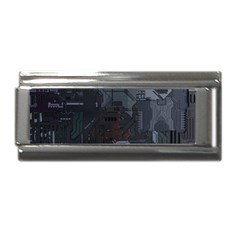 Abstract Tech Computer Motherboard Technology Superlink Italian Charm (9mm) by Cemarart