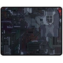 Abstract Tech Computer Motherboard Technology Fleece Blanket (medium) by Cemarart