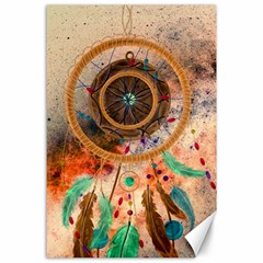 Dream Catcher Colorful Vintage Canvas 24  X 36  by Cemarart