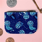 Cat Astronaut Space Suit Pattern Mini Coin Purse Back