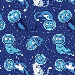 Cat Astronaut Space Suit Pattern Play Mat (rectangle) by Cemarart