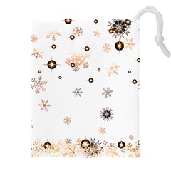 Golden-snowflake Drawstring Pouch (4xl) by saad11