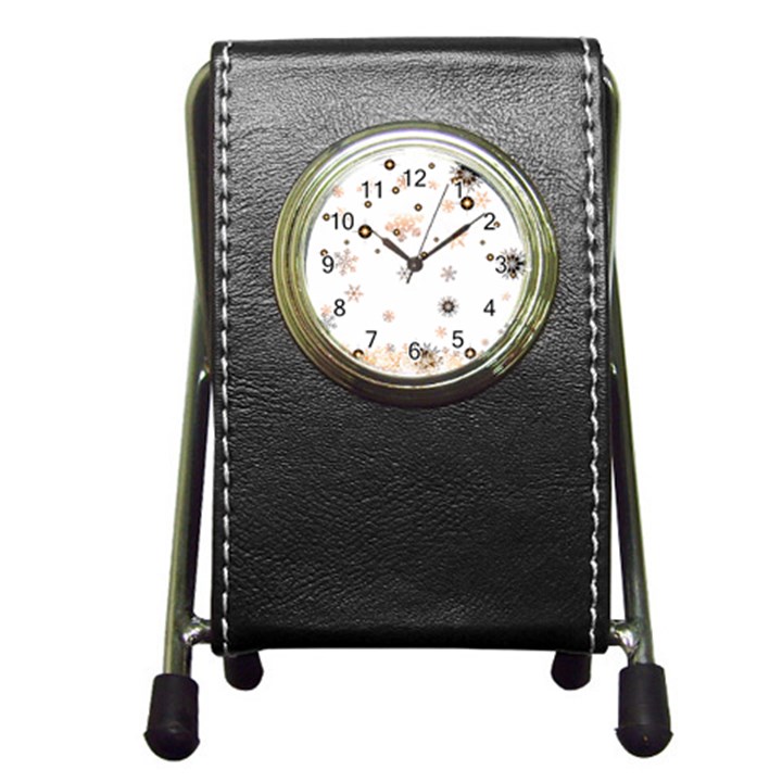 Golden-snowflake Pen Holder Desk Clock