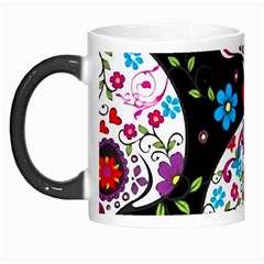 Sugar Skull Black Olorful Flower Morph Mug by Cemarart