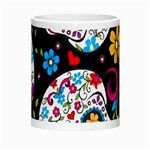 Sugar Skull Black Olorful Flower Morph Mug Center