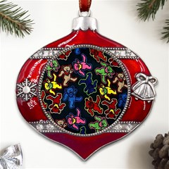 Dead Head Deadhead Grateful Dead Metal Snowflake And Bell Red Ornament by Cemarart