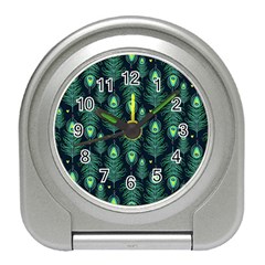 Peacock Pattern Travel Alarm Clock by Cemarart