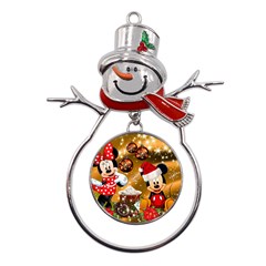 Cartoons, Disney, Merry Christmas, Minnie Metal Snowman Ornament by nateshop