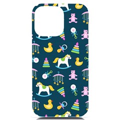 Cute Babies Toys Seamless Pattern Iphone 14 Pro Max Black Uv Print Case by Ndabl3x