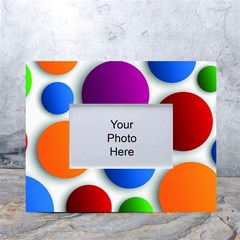 Abstract Dots Colorful White Tabletop Photo Frame 4 x6  by nateshop