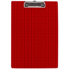 Ed Lego Texture Macro, Red Dots Background, Lego, Red A4 Acrylic Clipboard by nateshop