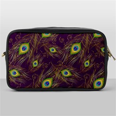 Feathers, Peacock, Patterns, Colorful Toiletries Bag (one Side) by nateshop