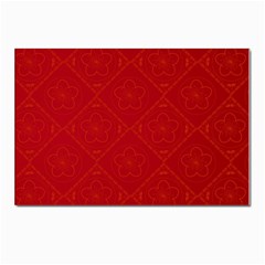 Red Chinese Background Chinese Patterns, Chinese Postcards 5  X 7  (pkg Of 10) by nateshop