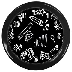 Knowledge Drawing Education Science Wall Clock (black) by Proyonanggan