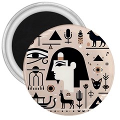 Egypt Pyramid Nature Desert 3  Magnets by Proyonanggan