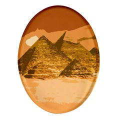 Pyramids Egypt Pyramid Desert Sand Oval Glass Fridge Magnet (4 Pack) by Proyonanggan