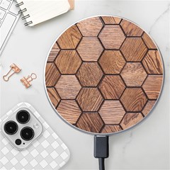 Wooden Triangles Texture, Wooden ,texture, Wooden Wireless Fast Charger(white) by nateshop