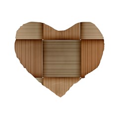 Wooden Wickerwork Textures, Square Patterns, Vector Standard 16  Premium Heart Shape Cushions by nateshop