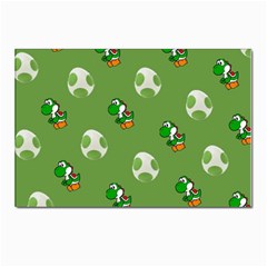 Yoshi Print, Super, Huevo, Game, Green, Egg, Mario Postcards 5  X 7  (pkg Of 10) by nateshop