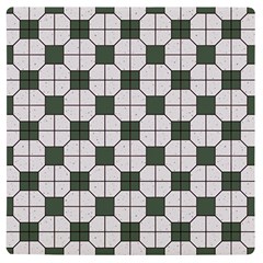 Retro Traditional Vintage Geometric Flooring Green Uv Print Square Tile Coaster  by DimSum