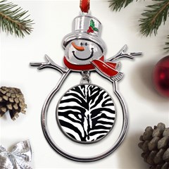 Zebra-black White Metal Snowman Ornament by nateshop