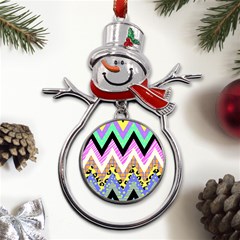 Zigzag-1 Metal Snowman Ornament by nateshop