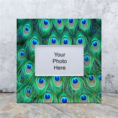 Feather, Bird, Pattern, Peacock, Texture White Box Photo Frame 4  X 6  by nateshop