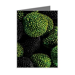 Berry,note, Green, Raspberries Mini Greeting Card by nateshop