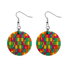 Abstract-background Mini Button Earrings by nateshop