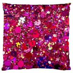 Pink Glitter, Cute, Girly, Glitter, Pink, Purple, Sparkle Large Cushion Case (one Side) by nateshop