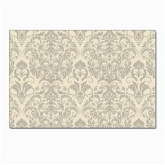 Retro Texture With Ornaments, Vintage Beige Background Postcards 5  X 7  (pkg Of 10) by nateshop