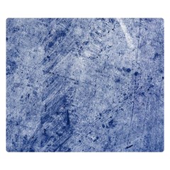 Blue Grunge Texture, Wall Texture, Blue Retro Background Premium Plush Fleece Blanket (small) by nateshop