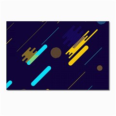 Blue Background Geometric Abstrac Postcards 5  X 7  (pkg Of 10) by nateshop