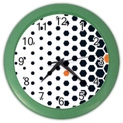 Honeycomb Hexagon Pattern Abstract Color Wall Clock by Grandong